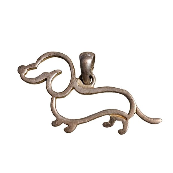 Unbranded Jewelry - Dachshund Silver Tone Necklace Charm .5 wide